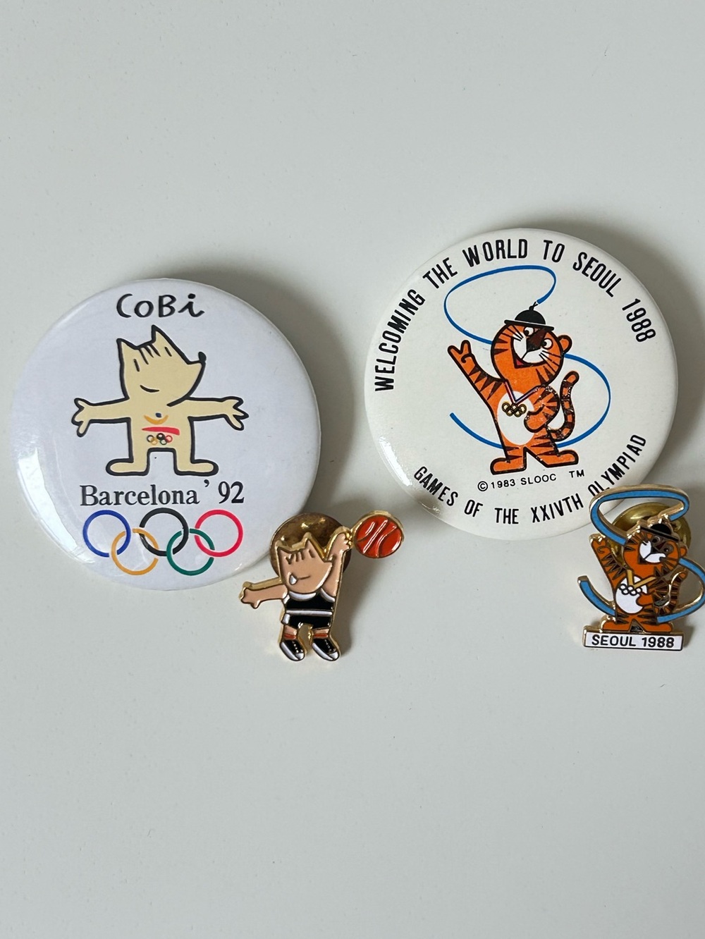 Olympics Pins Collection - Barcelona '92 & Seoul '88 White Buttons